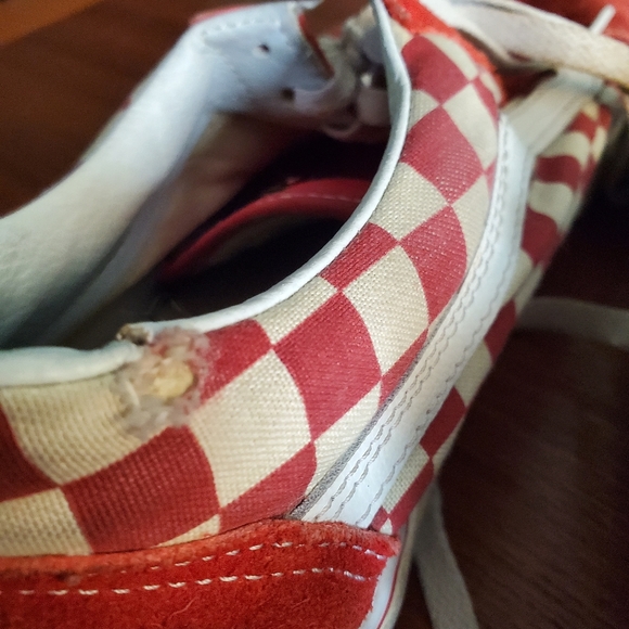 Vans red Check skate shoes mens 9.5 - Picture 8 of 11